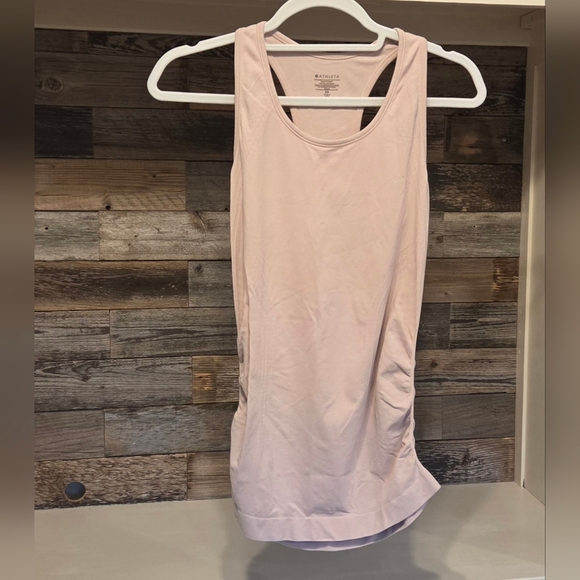 Athleta Speedlight Cinched Racerback Tank- In A Pale Pink - Picture 6 of 11